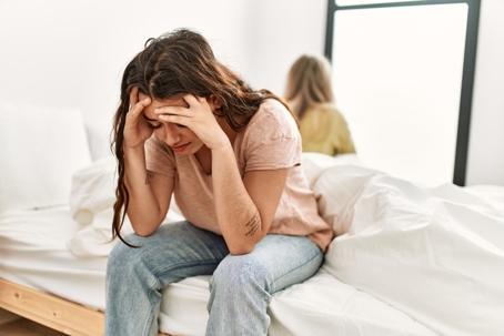 same-sex couple fighting at home