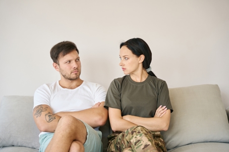 service member and husband in a fight
